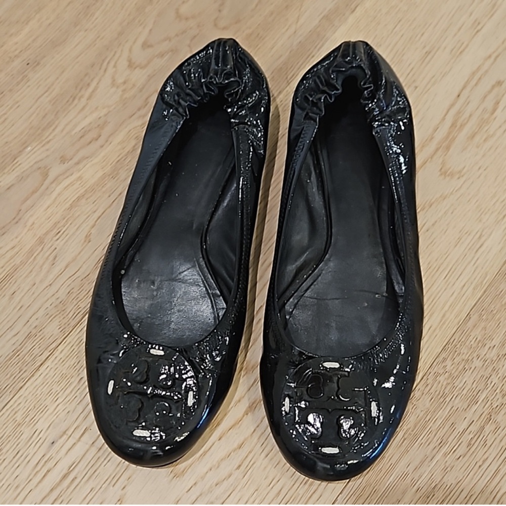 Tory Burch Ballet Flats- Black patent leather size 10.5
